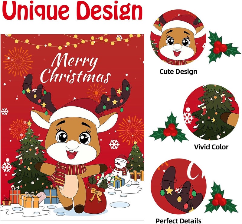 EMPOF Store Christmas Games - Pin The Nose on The Reindeer Games for Families Party, Cute Indoor Christmas Home Decor Party Decorations, Xmas Activities Presents Holiday Decor, Red - Image 3